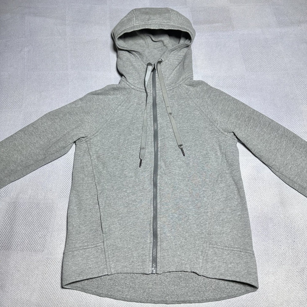 Lululemon Fleece Please Hoodie Women's Size 4 Heathered Speckled Medium Gray - Picture 2 of 13